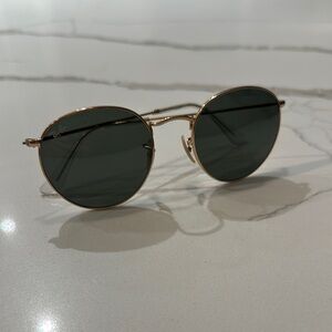 Ray-Ban Gold Green Classic Round Sunglasses